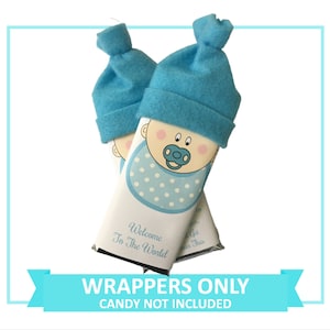 Candy Bar Wrappers, Personalized Baby Shower Favors, DIY Party Favor, Pack of 12, WRAPPERS ONLY, Several Colors Available