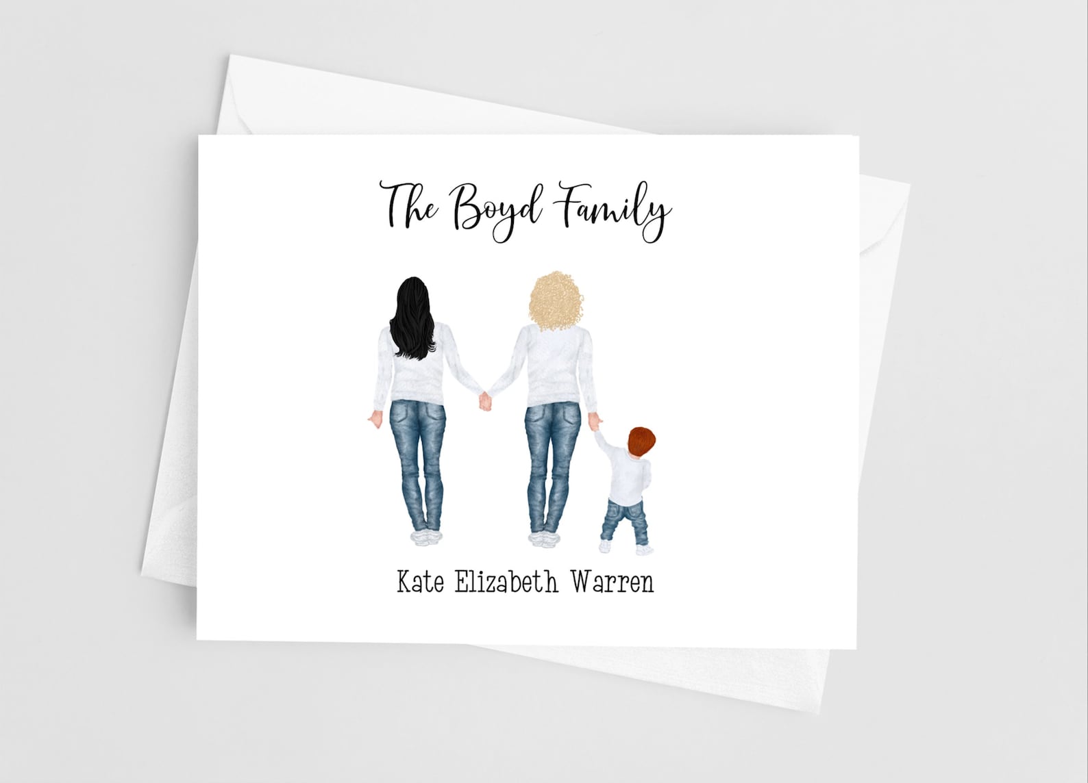 Personalized Family Note Cards Blank Folded Note Cards With Etsy