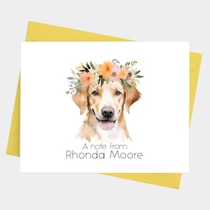 Labrador Retriever Personalized Folded Note Cards, Custom Stationery Gift for Dog Lover, Set of 10 Boxed Note Cards with Envelopes