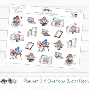 Overload Planner Girl Stickers image 1