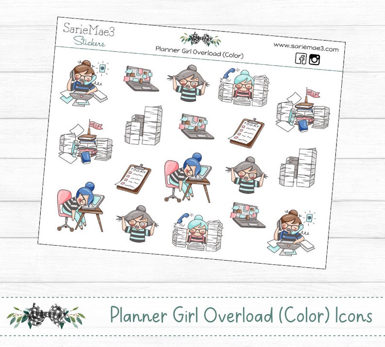 Overload Planner Girl Stickers image 1