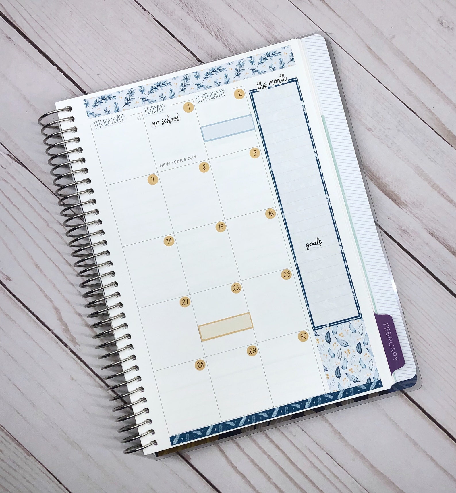 A5 Plum Paper Planner January Winter Etsy