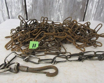 19 foot lightweight vintage metal chain with two clips