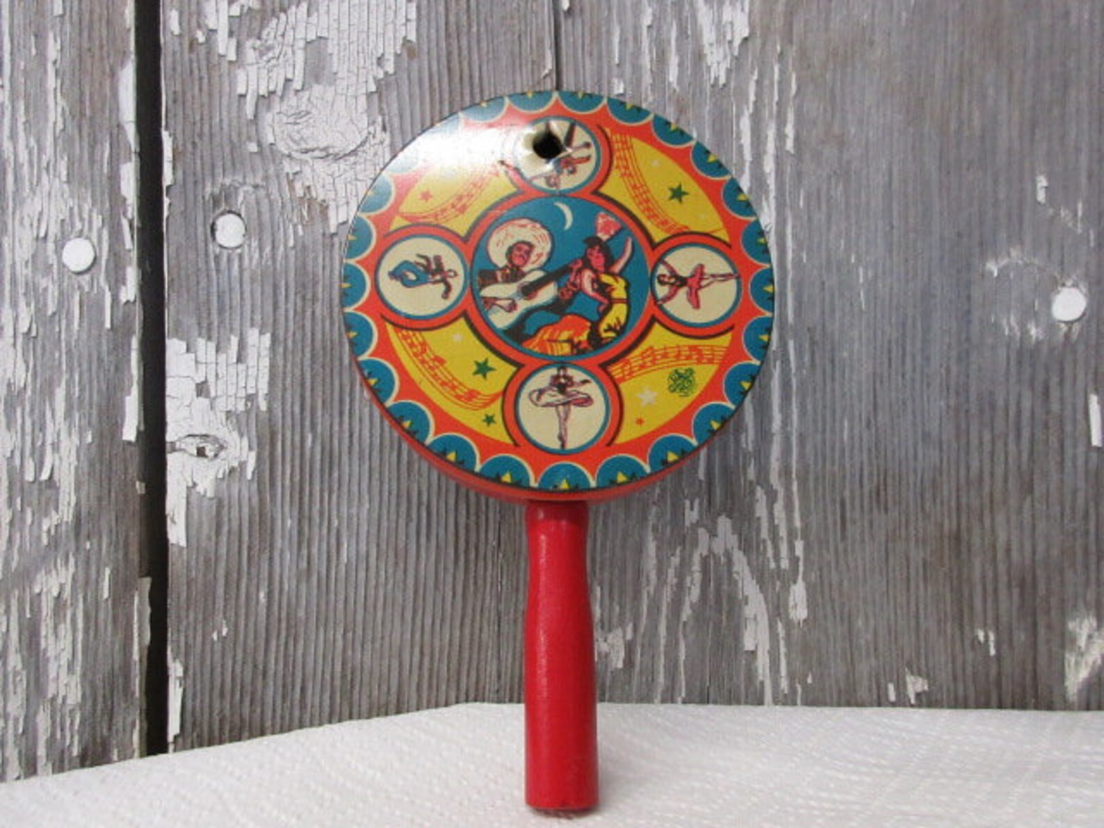 Metal vintage noise maker beautiful spanish dancers vintage Etsy