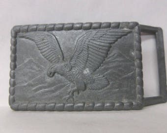 Vintage belt buckle, flying eagle, retro gift for him, unisex accessory, trucker belt buckle, hipster accessory, belt buckle for her