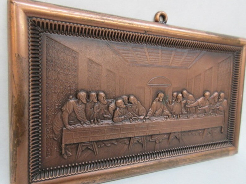 Vintage Metal Last Supper 7 X 4 Embossed Wall Etsy