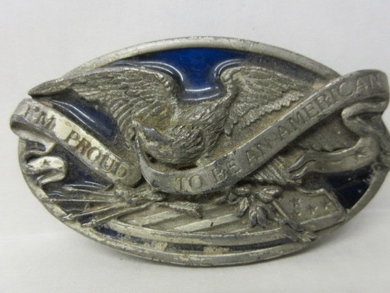 Proud to be an American vintage belt buckle