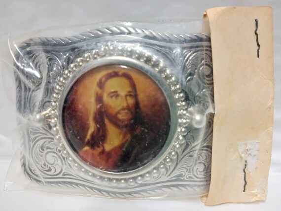 Vintage Jesus Belt Buckle NIP Deadstock 