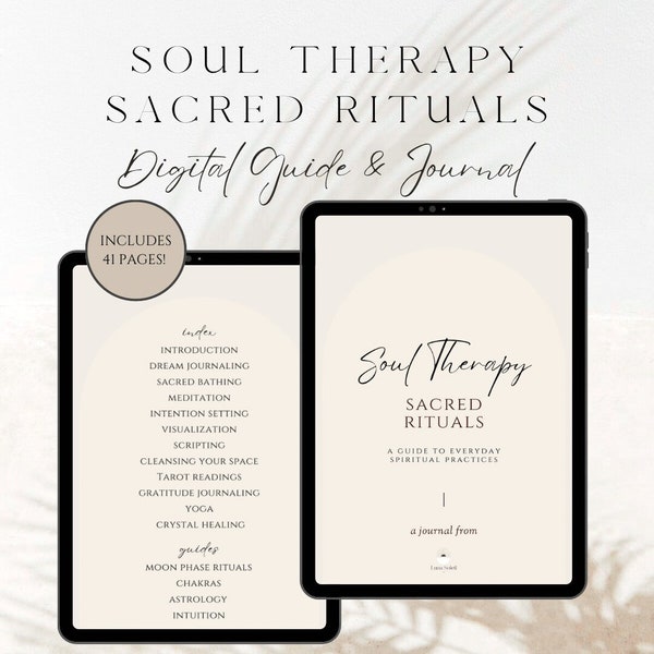 Soul Therapy Sacred Rituals Guide | Ritual | Spiritual Journey | Wellness Journal | Spirituality | Smudge Ritual | Moon Ritual | Meditation