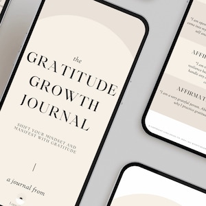 Il diario digitale Gratitude Growth con diritti di rivendita master / Diario pronto all&#39;uso / Prodotti digitali / Diario modificabile / MRR / PLR
