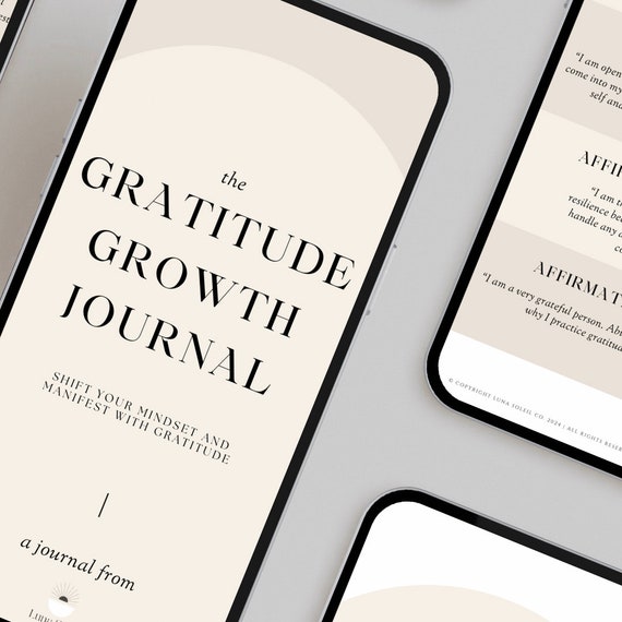 The Gratitude Growth Digital Journal with Master Resell Rights | Done for you Journal | Digital Products | Editable Journal | MRR | PLR