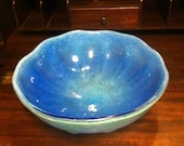 Vintage Early 1900 39 s Unsigned Arts Nouveau Art Deco Hand Blown Marine Blue Murano Art Glass Bowl