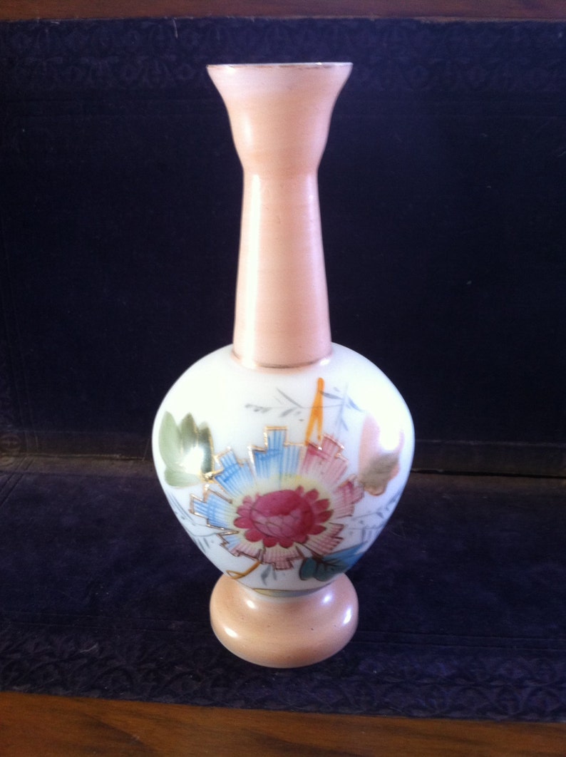 United China And Glass Company Hand Painted Moriage Floral Footed