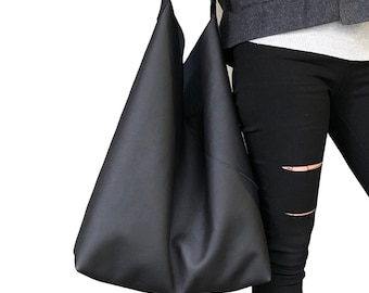 Handmade Large Leather Hobo Bag: Slouchy Shoulder Bag