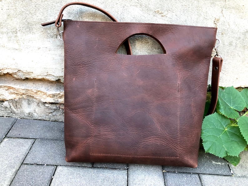 Large Leather tote bag Travel tote Large Shopper bag Etsy