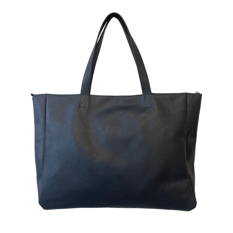 Extra Large Black Leather Tote Bag Oversized Work and Travel - Etsy