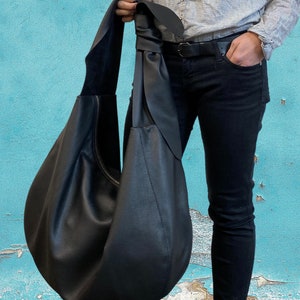Large Buttery Soft Black Hobo Bag Slouchy Leather Hobo Bag - Etsy