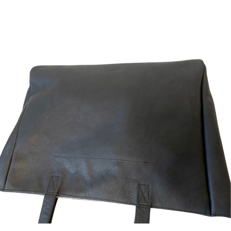 Extra Large Black Leather Tote Bag Oversized Work and Travel Etsy