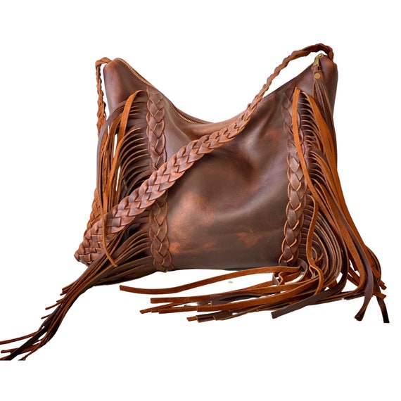 Shorty Braided Strap Chocolate – Vintage Boho Bags  Leather fringe bag,  Braided strap, Outfit accessories