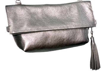 バッグ・カバンその他 EERA Women Bags MBLCM silver Silver Leather Tote, Crossbody Leather Bag, Medium Work and