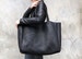 Extra large black leather tote bag , Oversized work and travel computer bag, Large shopping bag, 24” x 15” Handmade in USA 