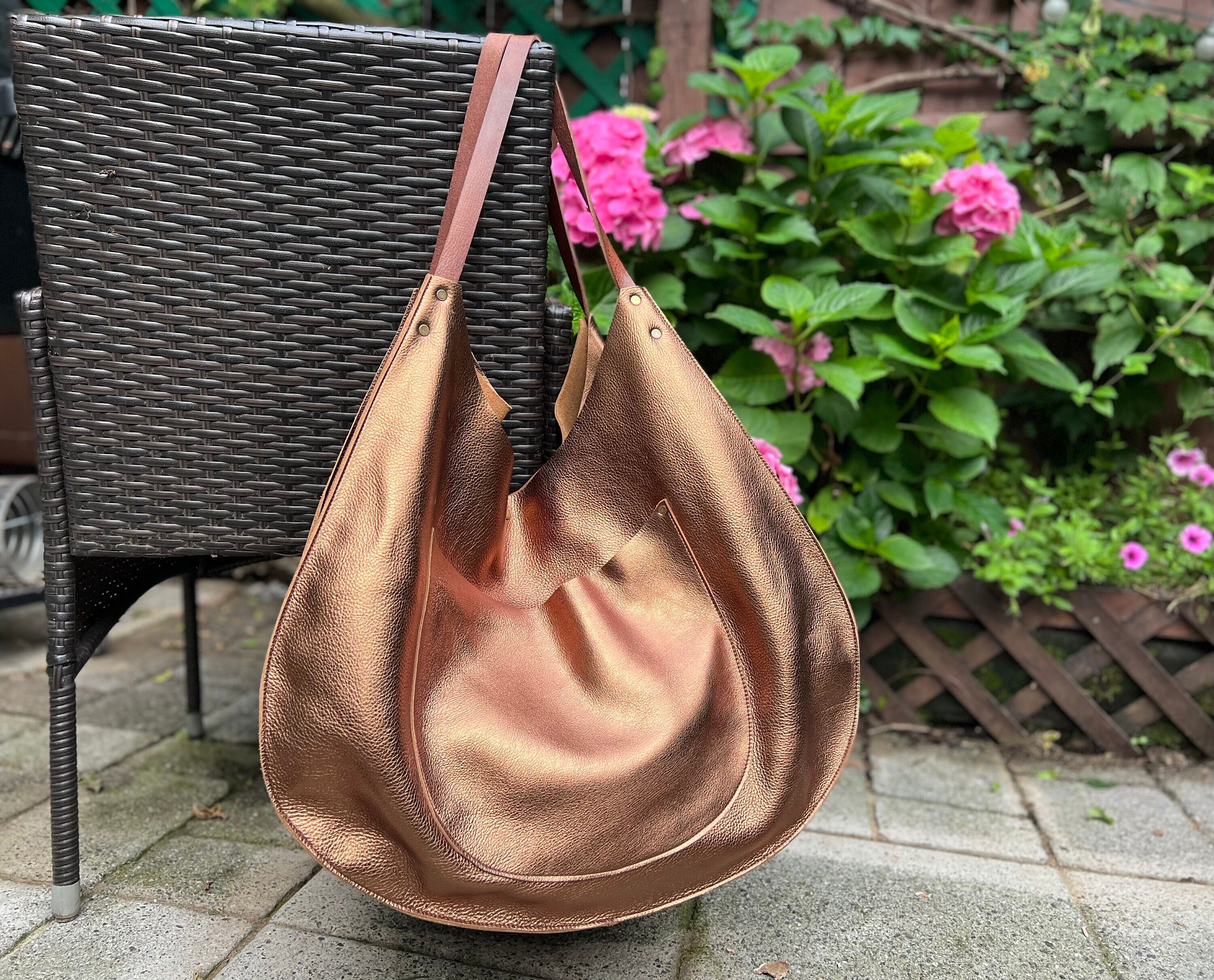 Extra Large Brown Leather Tote Bag 19x 15x5 Oversized Work -  Israel