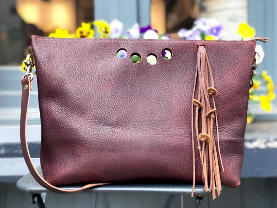 Handmade leather clutch deals