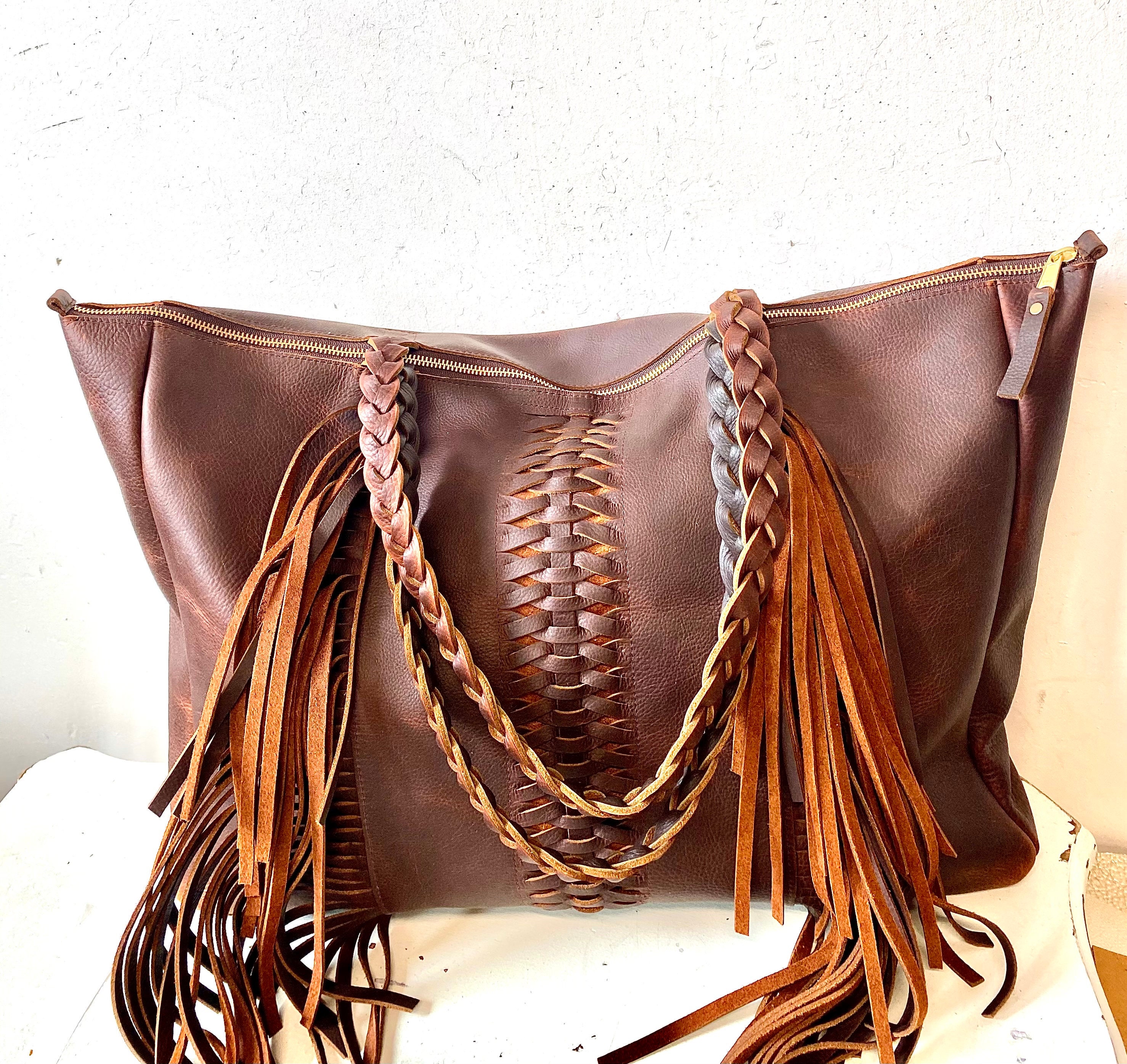 Shorty Braided Strap Chocolate – Vintage Boho Bags  Leather fringe bag,  Braided strap, Outfit accessories
