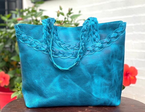Turquoise leather bag hotsell
