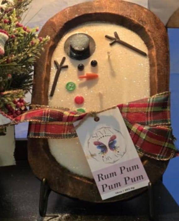 Melted Snowman Dough Bowl Candle