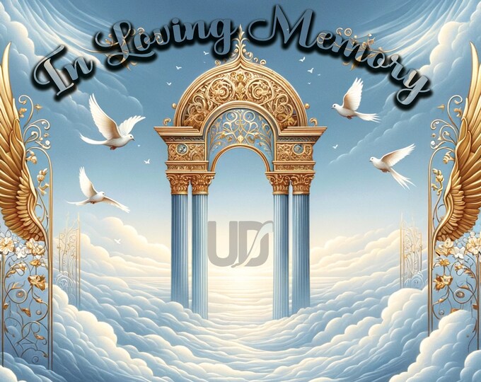 Light Blue Sky heaven background | Clouds | In loving memory | Memorial Wallpaper | Funeral Program