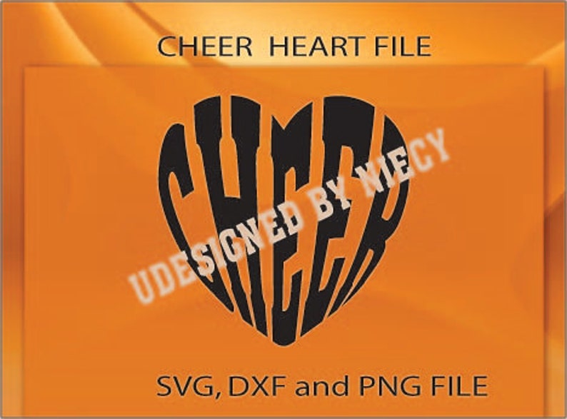 Cheer Heart Shaped Design/Word Custom Svg Dxf and Png File Etsy