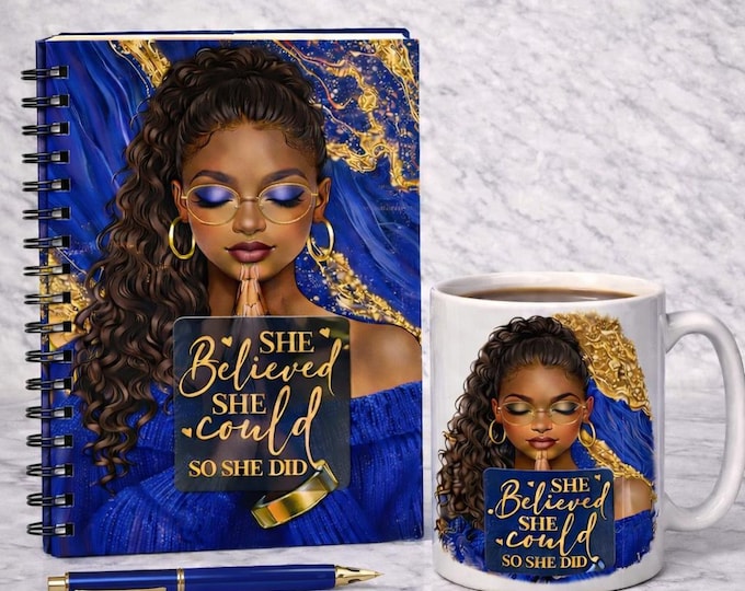 She Believed She Could So She Did Journal Mug Pen Set