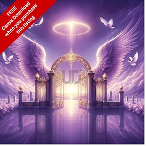 Purple Sky heaven background | Clouds | Memorial Wallpaper | Funeral Announcement