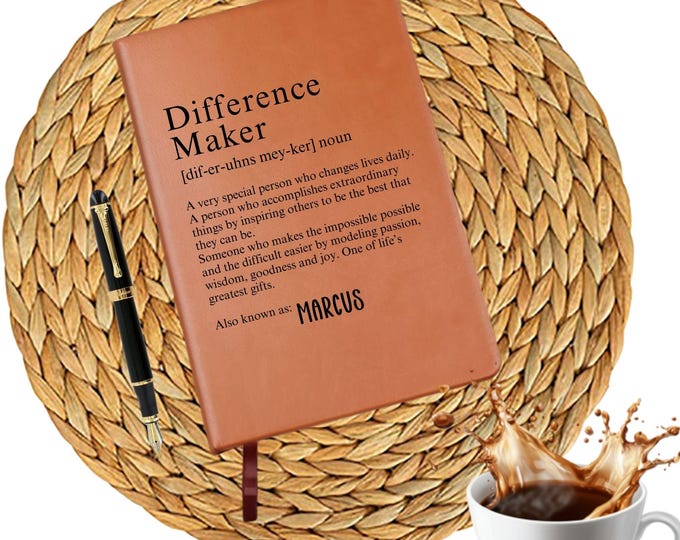 Personalized Leatherette Journal Difference Maker
