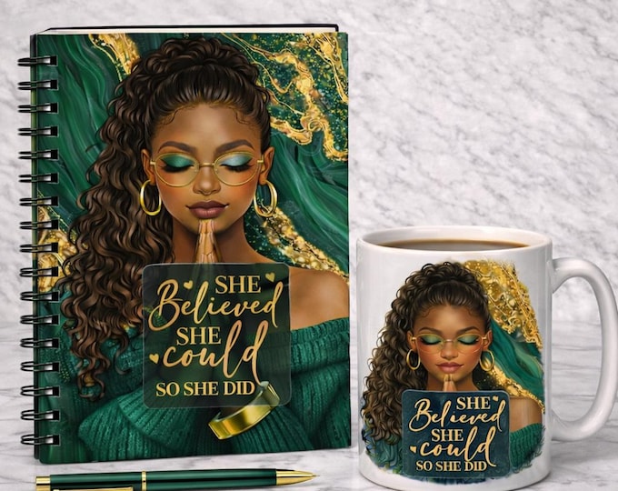 She Believed She Could So She Did Journal Mug Pen Set