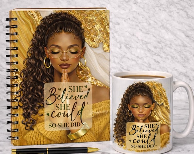 She Believed She Could So She Did Journal Mug Pen Set