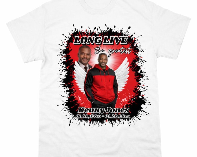 EDITABLE Memorial Shirt Template | Long Live The Greatest Funeral T-Shirt Design | In Loving Memory Canva  | Tribute Obituary Shirt