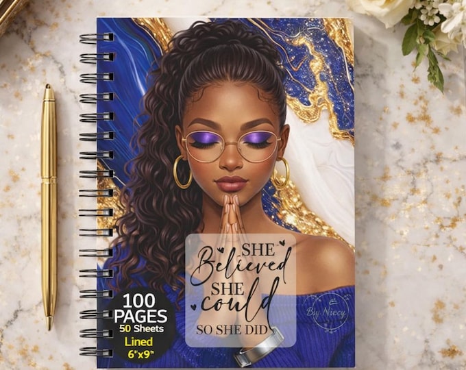 She Believed She Could So She Did Journal | Inspirational Faith Journal Cover |  Motivational Gift