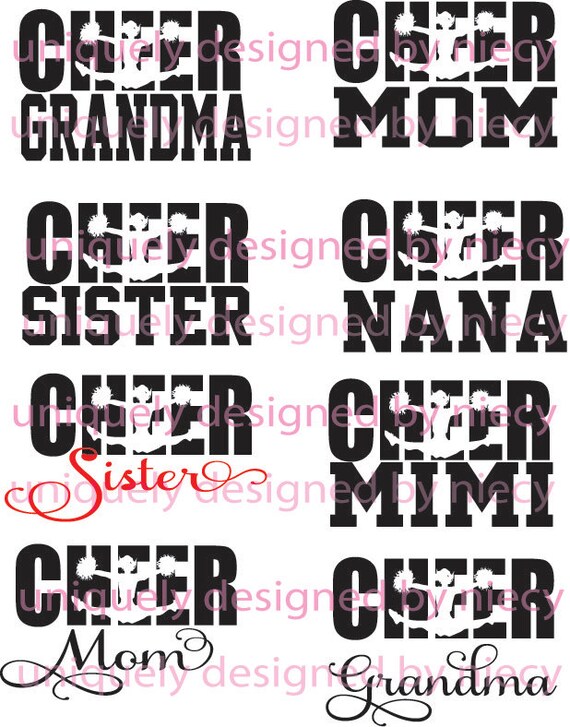 Download Cheer Mom Sister Grandma Mimi Nana Svg Dxf Files Instant Download 16 Files Silhouette Cricut Cheerleader