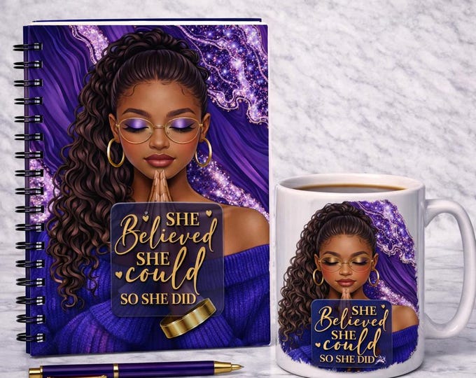 She Believed She Could So She Did Journal Mug Pen Set