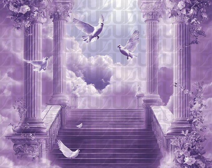 Purple Stairway Memorial Background (PNG Digital Download)
