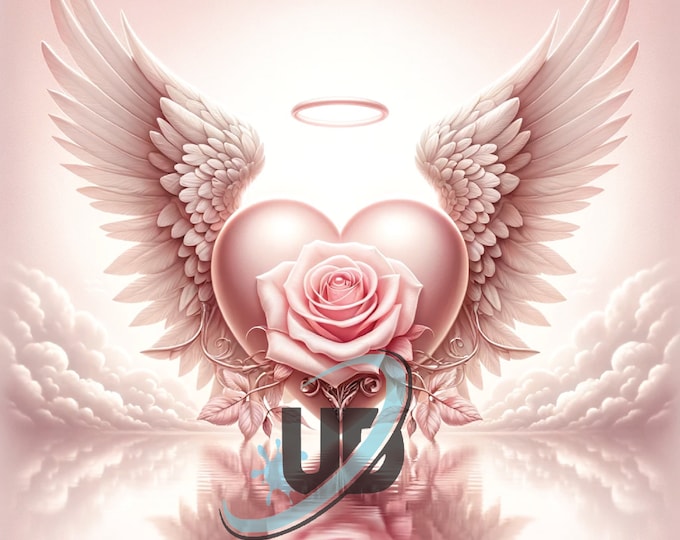 Pink heart with Rose png   | Memorial Wallpaper | Funeral Program Pink Clouds