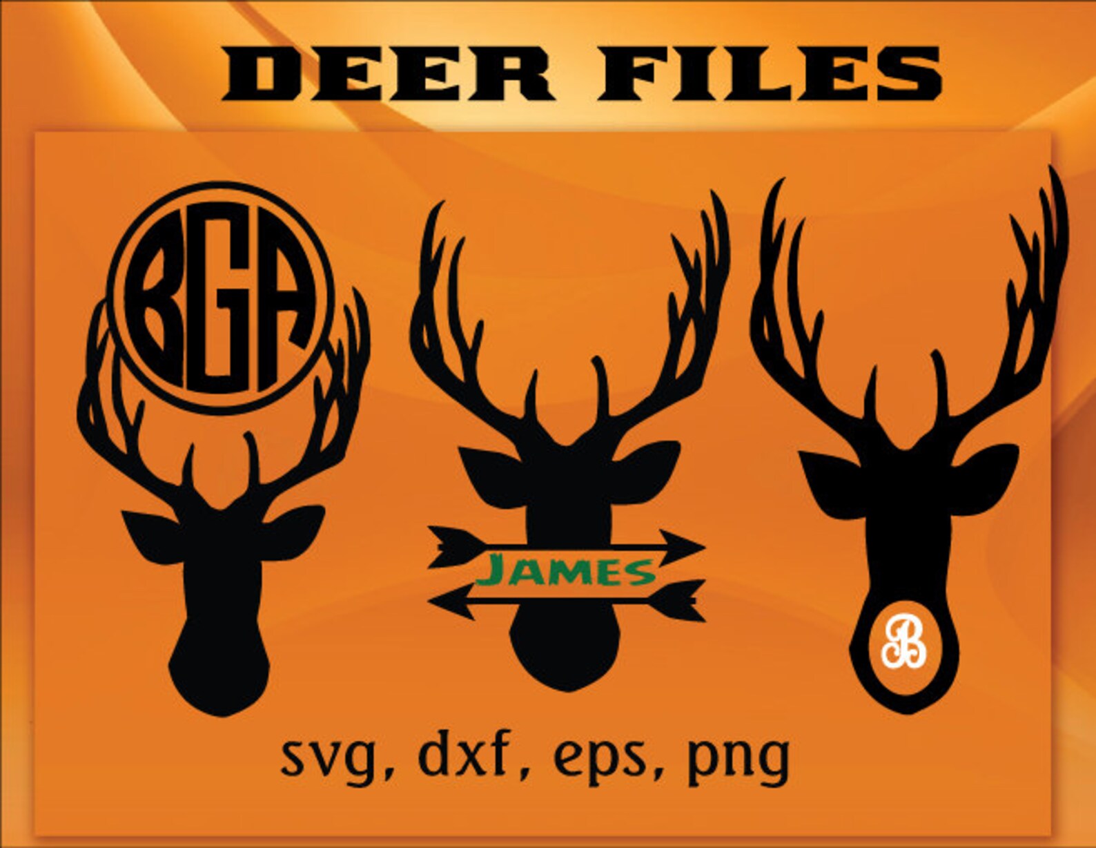 Download DEER Split and Monogram Files ... svg dxf png esp 12 | Etsy