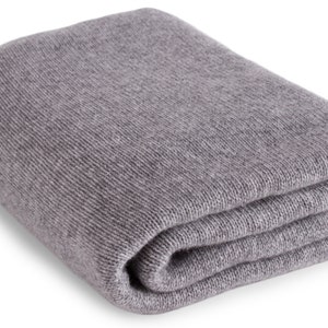 Large 100% Cashmere Blanket Wrap - 'Light Gray' - ** Made to Order, 3 Sizes Available ** - handmade in Scotland by Love Cashmere