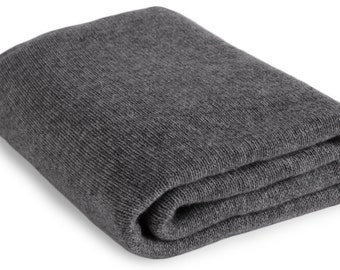 Large 100% Cashmere Blanket Wrap - 'Dark Gray' - ** Made to Order, 3 Sizes Available ** - handmade in Scotland by Love Cashmere