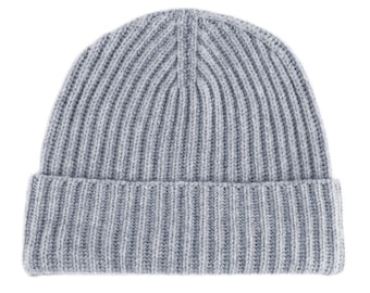 Beanie Hat Fisherman 100% Pure Cashmere Watchcap Ribbed  display picture 1