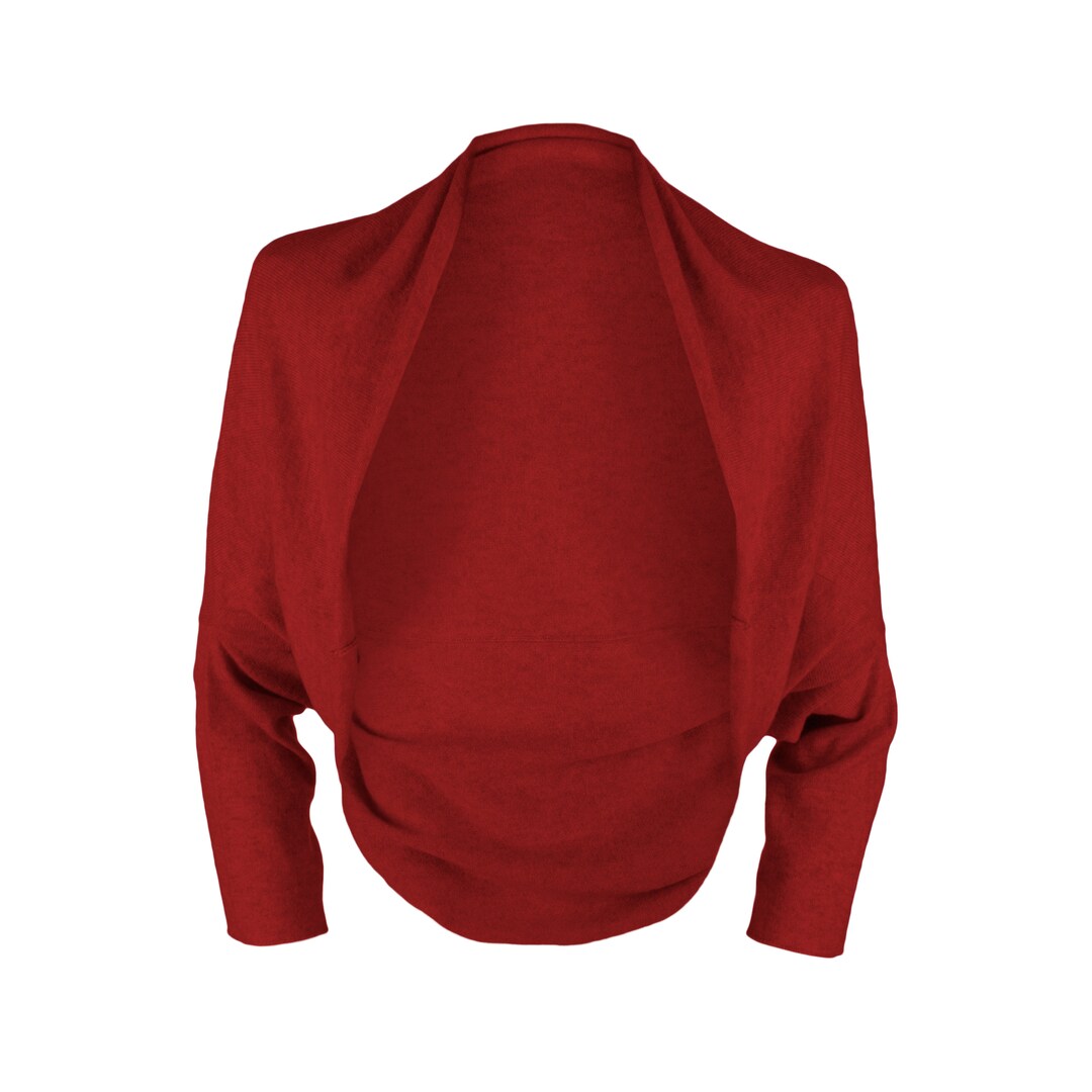 Ladies 100 Cashmere Wrap Sweater Shrug Red Made to Order Etsy