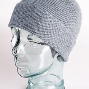 Ladies 100% Cashmere Beanie Hat 'Light Gray' handmade in Scotland by Love Cashmere image 3