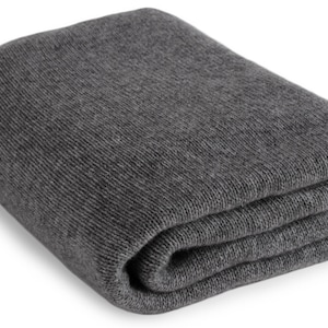 Luxury 100% Cashmere Travel Blanket Wrap - &#39;Dark Gray&#39; - handmade in Scotland by Love Cashmere